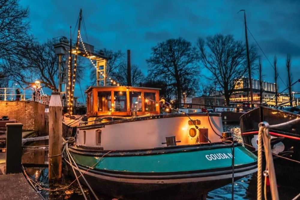 Museumhaven Gouda - Verlichte schepen, foto: Joke Broer